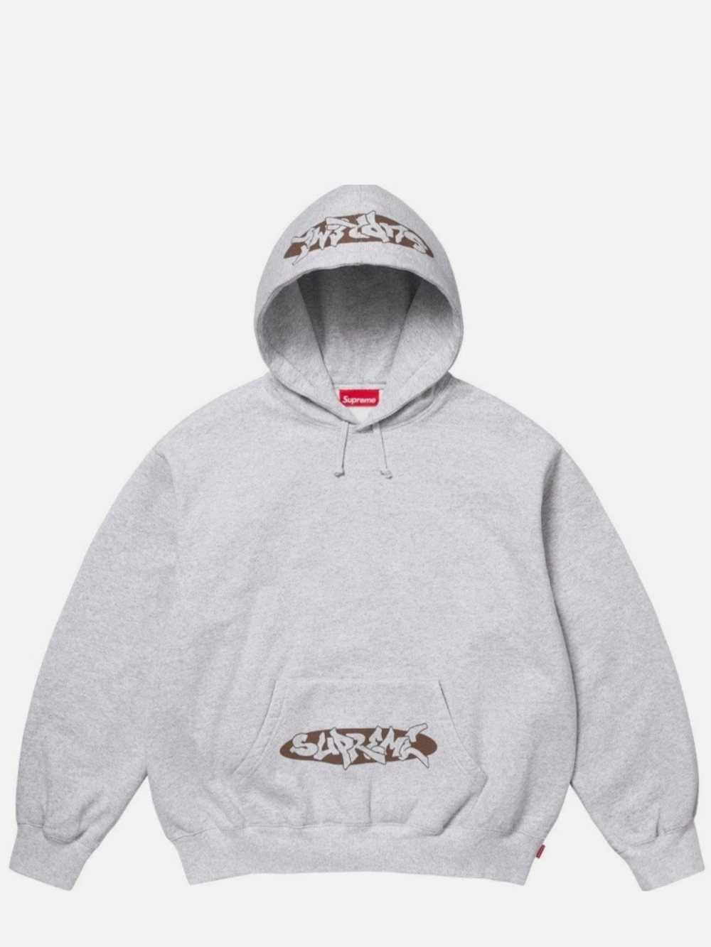 Supreme Gray Graphic Hoodie - Men's Pullover Sweatshirt